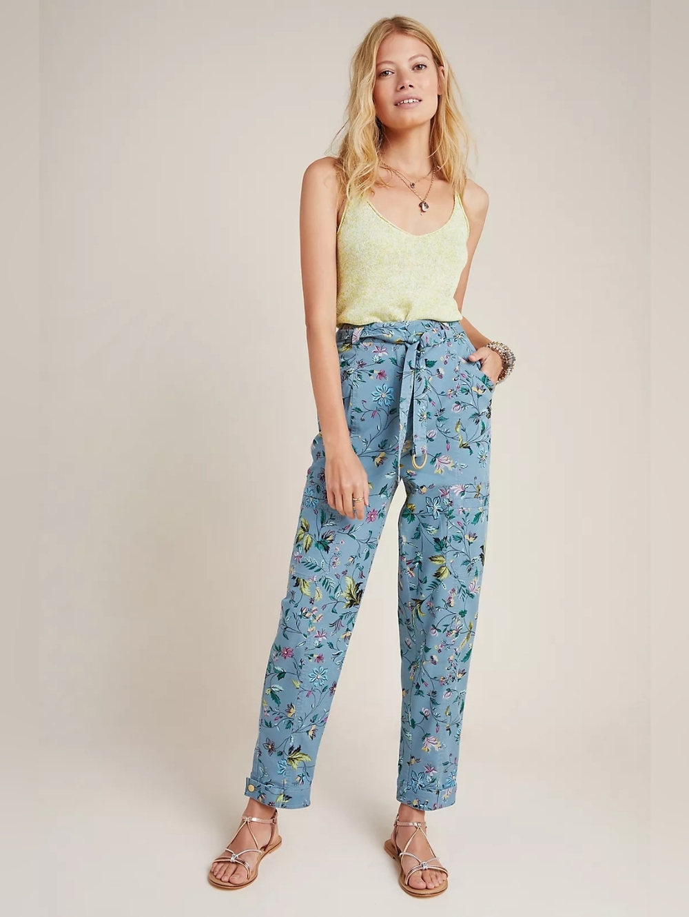 Anthropologie Victoria Floral Cargo Pants